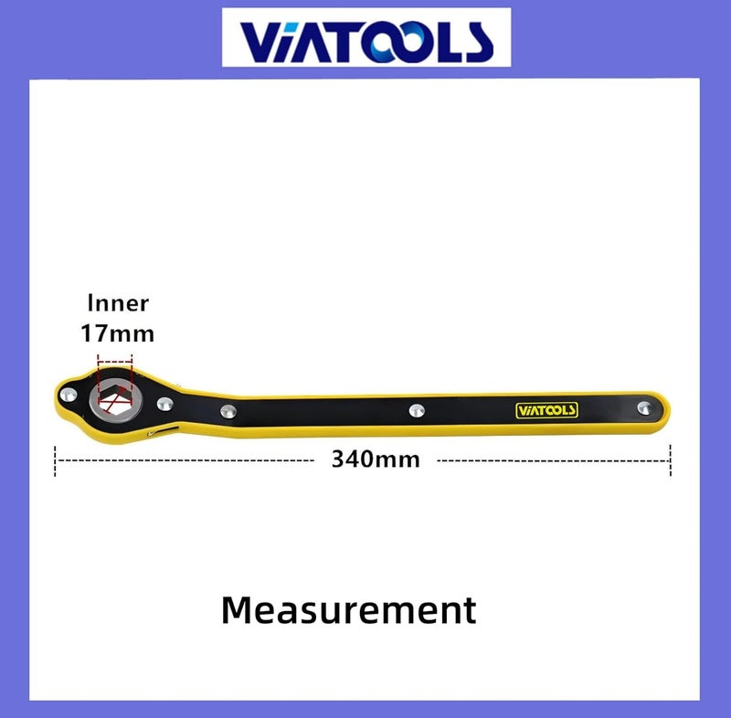 VIATOOLS Car Jack Hexagon Ratchet Wrench（17mm） Scissor Jack Handle Wrench With Positive And Reversal Knob for Travel/Truck/SUV/Vans - Image 2